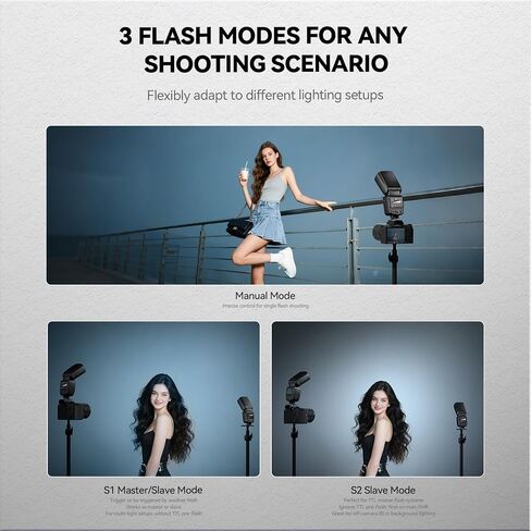 PHOTOOLEX Camera Flash for Canon Nikon Sony Panasonic Olympus Fujifilm Pentax Sigma Minolta Leica and Other SLR Digital and Digital Cameras with Single Contact Hot Shoe in Kuwait