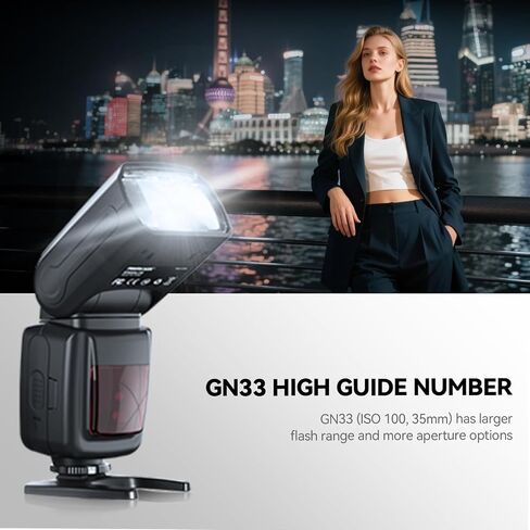PHOTOOLEX Camera Flash for Canon Nikon Sony Panasonic Olympus Fujifilm Pentax Sigma Minolta Leica and Other SLR Digital and Digital Cameras with Single Contact Hot Shoe in Kuwait