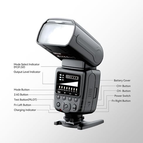 PHOTOOLEX Camera Flash for Canon Nikon Sony Panasonic Olympus Fujifilm Pentax Sigma Minolta Leica and Other SLR Digital and Digital Cameras with Single Contact Hot Shoe in Kuwait