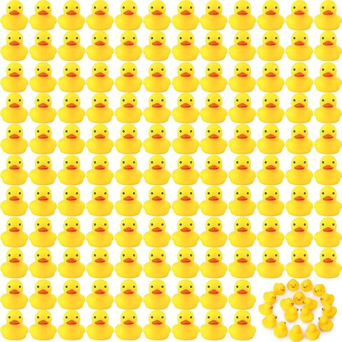 Zhanmai 300 Pcs Yellow Rubber Ducks Bulk Mini Floating Squeaky Ducks Decor for Christmas Birthday Party Supplies, 2.17 x 1.97 x 1.65 Inch in Kuwait