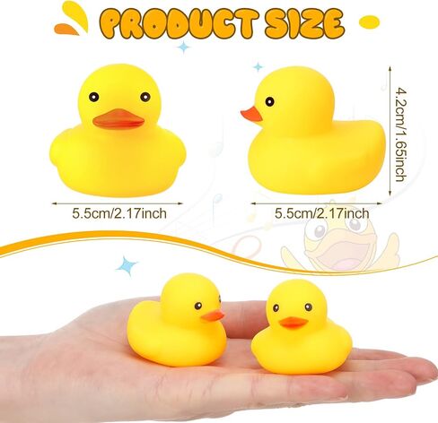 Zhanmai 300 Pcs Yellow Rubber Ducks Bulk Mini Floating Squeaky Ducks Decor for Christmas Birthday Party Supplies, 2.17 x 1.97 x 1.65 Inch in Kuwait