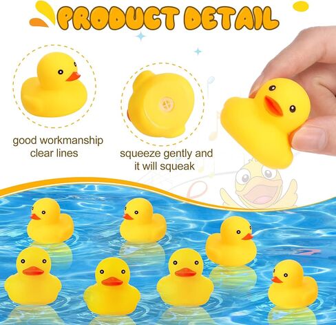 Zhanmai 300 Pcs Yellow Rubber Ducks Bulk Mini Floating Squeaky Ducks Decor for Christmas Birthday Party Supplies, 2.17 x 1.97 x 1.65 Inch in Kuwait