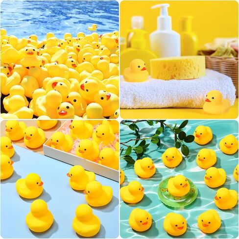 Zhanmai 300 Pcs Yellow Rubber Ducks Bulk Mini Floating Squeaky Ducks Decor for Christmas Birthday Party Supplies, 2.17 x 1.97 x 1.65 Inch in Kuwait