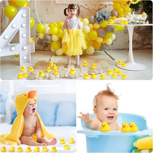 Zhanmai 300 Pcs Yellow Rubber Ducks Bulk Mini Floating Squeaky Ducks Decor for Christmas Birthday Party Supplies, 2.17 x 1.97 x 1.65 Inch in Kuwait