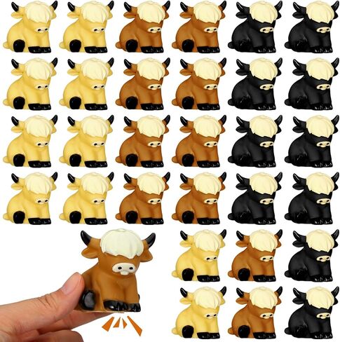 30 Pack Highland Cow Rubber Duck, Squeak and Floating Water Squirting Bath Toys Highland Cow Party Favors for Shower Birthday Gifts Party Gifts in Kuwait