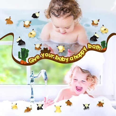 30 Pack Highland Cow Rubber Duck, Squeak and Floating Water Squirting Bath Toys Highland Cow Party Favors for Shower Birthday Gifts Party Gifts in Kuwait