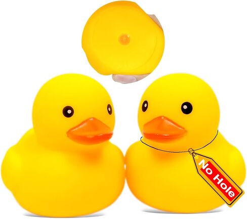Waterproof No Squeak No Hole No Bebe Noise Kalafona 2 Pcs 3.2 Inch Rubber Funny Yellow Ducky Duck Bath Pool Toy Without Hole for Kid Shower Bathtub Toy Birthday Party Decor Cake Topper in Bulk in Kuwait
