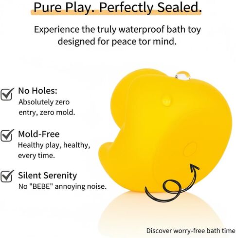 Waterproof No Squeak No Hole No Bebe Noise Kalafona 2 Pcs 3.2 Inch Rubber Funny Yellow Ducky Duck Bath Pool Toy Without Hole for Kid Shower Bathtub Toy Birthday Party Decor Cake Topper in Bulk in Kuwait