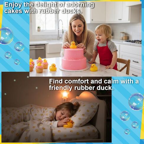 Waterproof No Squeak No Hole No Bebe Noise Kalafona 2 Pcs 3.2 Inch Rubber Funny Yellow Ducky Duck Bath Pool Toy Without Hole for Kid Shower Bathtub Toy Birthday Party Decor Cake Topper in Bulk in Kuwait