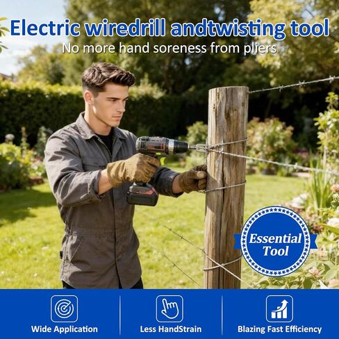 Wire Twister Tool for Drill, 2 PCS Steel Set Drill Wire Twister (#9#11) | 1/4 Inch Hex Shank, Fence Wire Twisting Tool For Fence Repair, Rebar Tying, Farm Projects And Construction Work in Kuwait