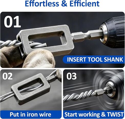 Wire Twister Tool for Drill, 2 PCS Steel Set Drill Wire Twister (#9#11) | 1/4 Inch Hex Shank, Fence Wire Twisting Tool For Fence Repair, Rebar Tying, Farm Projects And Construction Work in Kuwait
