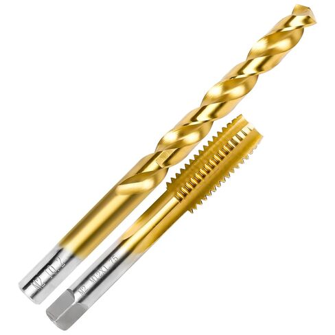 M12x1.75 Tap and 10.2mm Drill Bit for Metal,M2 HSS Metric Drill and Tap Set | Combination of Drill and Tap Kit for Metal in Kuwait