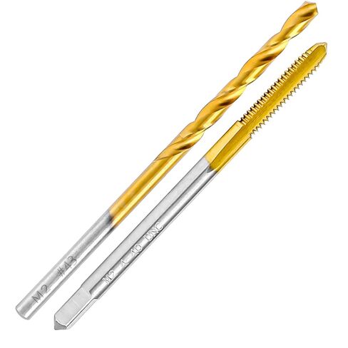 4-40 UNC Tap and #43 Drill Bit Kit for Metal, M2 HSS Drill and Tap Set | Combination of Drill and Tap Kit for Metal in Kuwait