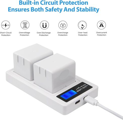 2-Pack Batteries Compatible with Arlo Pro, Arlo Pro 2 (VMA4400) | Upgraded 7.2V Rechargeable Lithium Li-ion Batteries Pack with Dual LCD Charger in Saudi Arabia