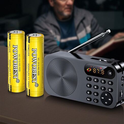 3000mAh Rechargeable NiMH Battery (65mm Length x 18.8mm Diameter),POWO18B Battery with Battery Protection NiMH Box,for Camera,Small Fan, LED Headlamp（Not AA/AAA Batteries） in Kuwait