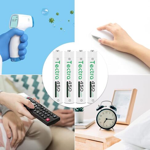 Tectra 2X AAAA Batteries, Ni-MH AAAA Rechargeable Battery + LED USB Charger for Surface Pen, Active Stylus, LED Candle, Flashlight, Portable CD, MP3 Players, Digital Camera and More in Kuwait