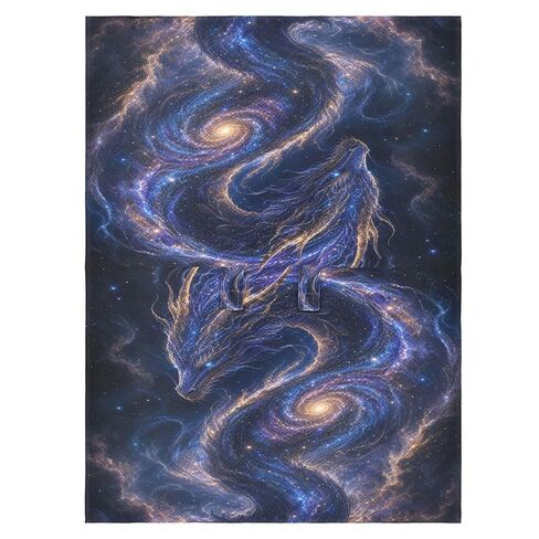 Dragon Galaxy Pattern Baby Car Seat Cover Stroller Shade | Muslin-like Cotton Blend, Breathable, Multi-use, Newborn Essentials Must Haves, Fits Most Strollers, for Babies Boys Girls in Kuwait