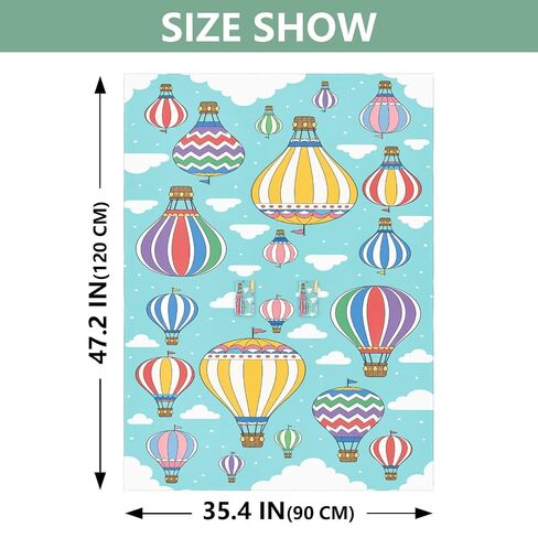 Hot Air Balloons Print Baby Car Seat Cover Nursing Cover | Muslin-like Cotton Blend, Breathable, Multi-use, Newborn Essentials Must Haves, Fits Most Strollers, for Babies Boys Girls in Kuwait