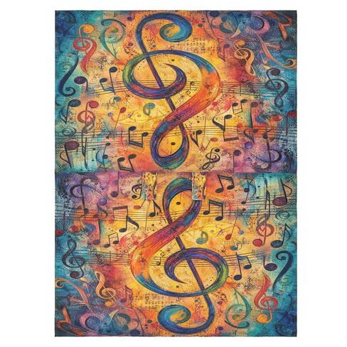 Music Notes Print Baby Car Seat Cover Stroller Canopy | Muslin-like Cotton Blend, Breathable, Multi-use, Newborn Essentials Must Haves, Fits Most Strollers, for Babies Boys Girls in Kuwait