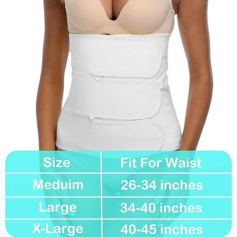 Abdominal Binder Post Surgery, C Section, Hysterectomy & Postpartum Band | Abdominal surgical wrap, postpartum belly binder, cotton compression band, stomach support, adjustable fit with back support in Kuwait