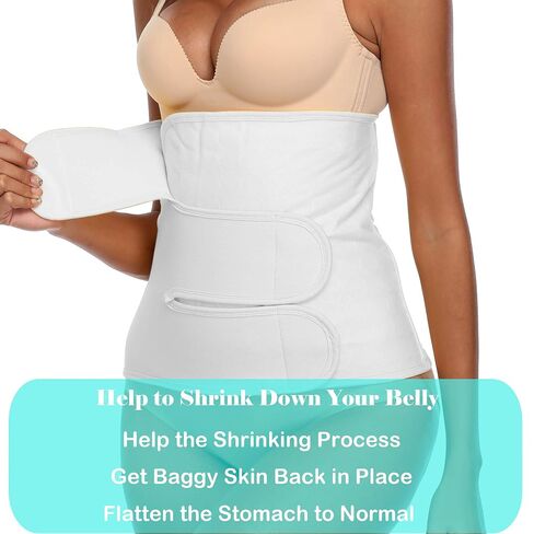 Abdominal Binder Post Surgery, C Section, Hysterectomy & Postpartum Band | Abdominal surgical wrap, postpartum belly binder, cotton compression band, stomach support, adjustable fit with back support in Kuwait