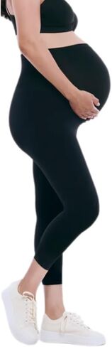 Motherhood Maternity Women's Essential Stretch Secret Fit Over The Belly Pregnancy Crop Capri Legging in Kuwait
