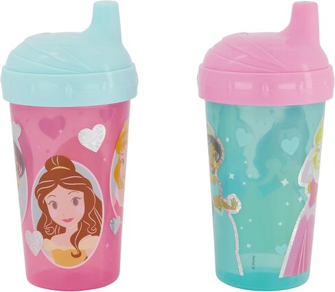 Disney Toddler Sipper Cups for Girls | 10 Ounce Princess Sipper Cup Pack of Two | Durable Blue Leak Proof Travel Water Bottle for Toddlers in Kuwait