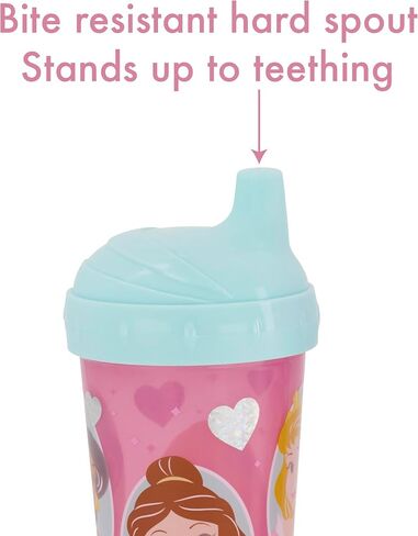Disney Toddler Sipper Cups for Girls | 10 Ounce Princess Sipper Cup Pack of Two | Durable Blue Leak Proof Travel Water Bottle for Toddlers in Kuwait