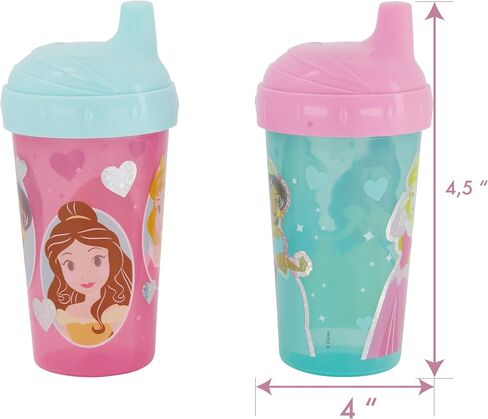 Disney Toddler Sipper Cups for Girls | 10 Ounce Princess Sipper Cup Pack of Two | Durable Blue Leak Proof Travel Water Bottle for Toddlers in Kuwait