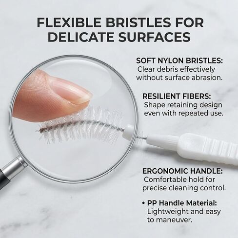 Mini Multifunctional Cleaning Brush 10 Pack, Soft Spiral Tip Cleaner Brushes for Electronics, Mobbile Phone, Keyboard, Mouse, Camera, Nozzles, Shower Head and More Tight Crevices in Kuwait