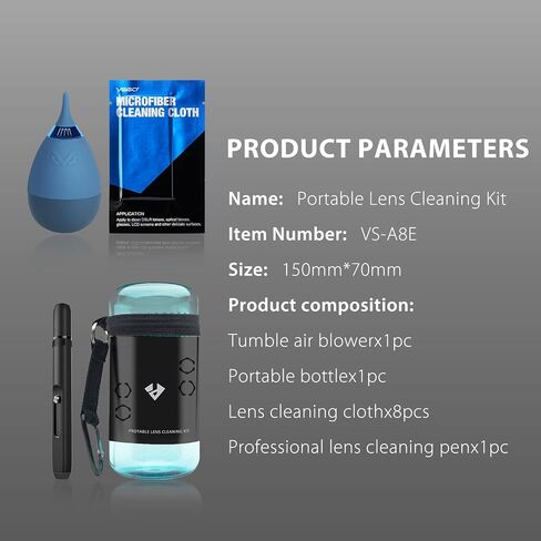 VSGO 11-in-1 Camera Lens Cleaning Kit | Air Blower, Lens Cleaning Pen, Microfiber Cleaning Cloth Included, Camera Cleaning Kit for Mirrorless and DSLR, VS-A8E in Kuwait