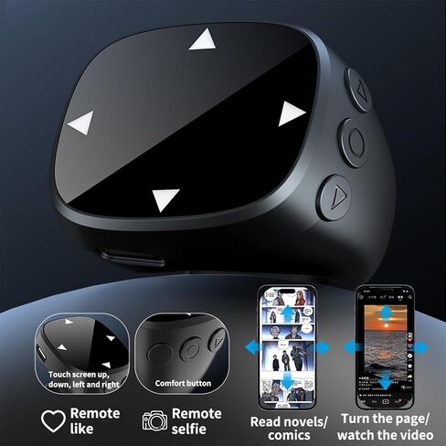Scrolling Ring with True Touch Scrolling Control | Bluetooth Page Turner Ring, Camera Shutter, TikTok/Shorts Video Scroller, Compatible with iPhone/Android in Kuwait