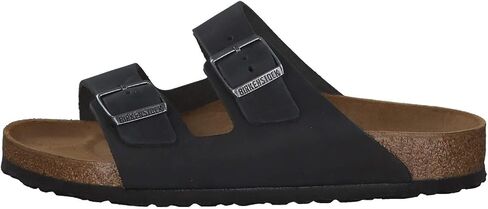 Birkenstock BIRK-552111 Arizona Leather Sandals, Black, 43 (US Men's 10) in Kuwait