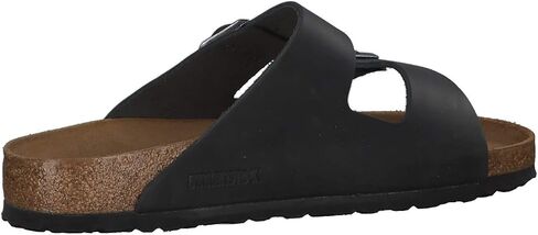 Birkenstock BIRK-552111 Arizona Leather Sandals, Black, 43 (US Men's 10) in Kuwait