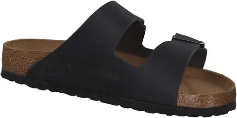 Birkenstock BIRK-552111 Arizona Leather Sandals, Black, 43 (US Men's 10) in Kuwait