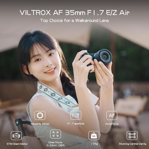 VILTROX AF 35mm F1.7 Air X-Mount APS-C Lens for Fujifilm | OIS, 6oz Lightweight, F1.7 Large Aperture, STM Autofocus, HD Nano Multi-Coating, 13in Close Focus,52mm Filter Thread in Saudi Arabia