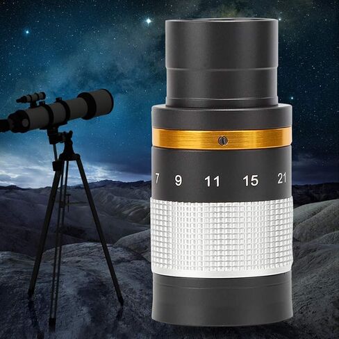 Coated Astronomical Telescope 7-21mm Continuous Zoom Eyepiece, 1.25 Inch (31.7mm), Silver, High Magnification Adjustment, Wide Field of View, Professional Optical Performance in Kuwait
