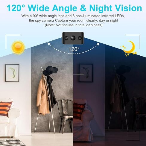 Small Indoor Outdoor Camera Security Wireless Home Cameras Spy Mini WiFi Pet Camaras, HD Tiny Nanny Cam,Wide Angle,Night Vision, Home Indoor Outdoor Camara,Can No Need WiFi Cams For House Security in Kuwait