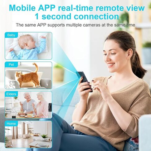 Small Indoor Outdoor Camera Security Wireless Home Cameras Spy Mini WiFi Pet Camaras, HD Tiny Nanny Cam,Wide Angle,Night Vision, Home Indoor Outdoor Camara,Can No Need WiFi Cams For House Security in Kuwait