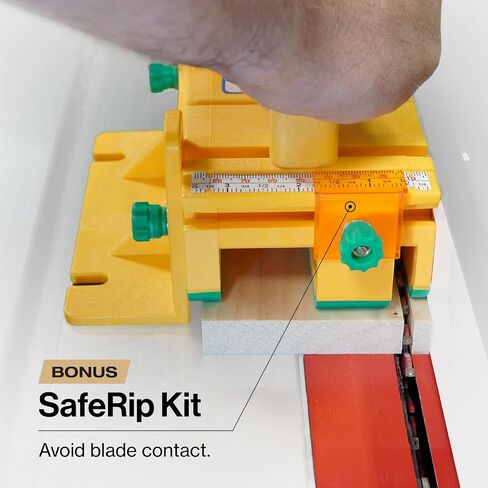 MICROJIG GRR-RIPPER Pro 3D Pushblock for Safety, Precision and Control, 3-Dimensional Force System, Ideal for Router Table Saw and More, Includes SafeRip Kit, GR-200Pro, Yellow in Kuwait
