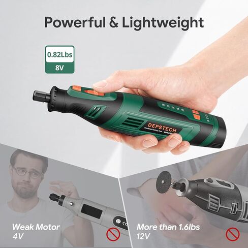 DEPSTECH Cordless Rotary Tool Kit, 8V 2.0Ah Rechargeable Battery, 30000RPM | 127Pcs Accessories, 5 Variable Speed Power Carving Tools, Shield Attachment, for Sanding Polishing Drilling Cutting DIY Craft in Kuwait