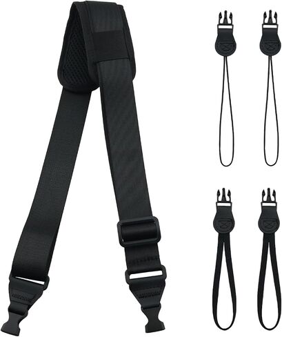 Adjustable Camera Shoulder Strap Set Adjustable Neck Lanyard Thickened Shoulder Pad Nylon Quick Release Buckle Length 39-63 Inches For Tablet Laptop Telescope Travel Bag Black in Kuwait