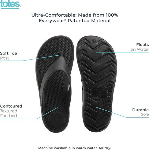 Totes Women’s Everywear Flip Flop Sandals Ultra‑Lightweight Waterproof Comfort for Beach, Pool & Everyday Wear in Kuwait