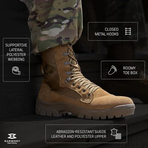 GARMONT TACTICAL T8 Military Combat Boots for Men and Women, Army, Air Force, AR670-1 Compliant Footwear, Suede Leather, Multi-Terrain Shoes in Kuwait