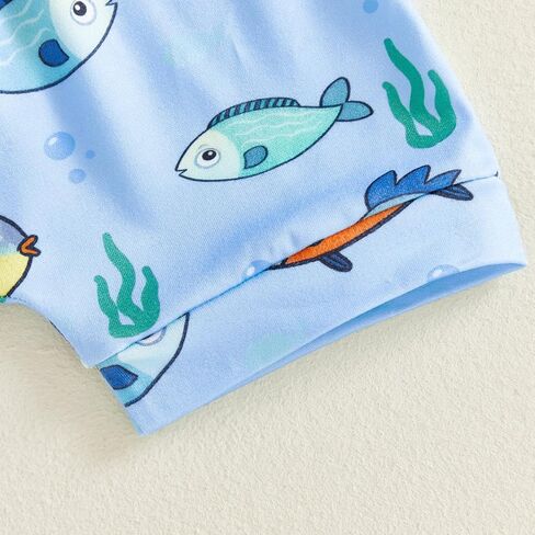 2Pcs Toddler Baby Boy Clothes Daddy's Fishing Buddy Short Sleeve T-Shirt Tops Shorts Pants Set Summer Outfits in Kuwait