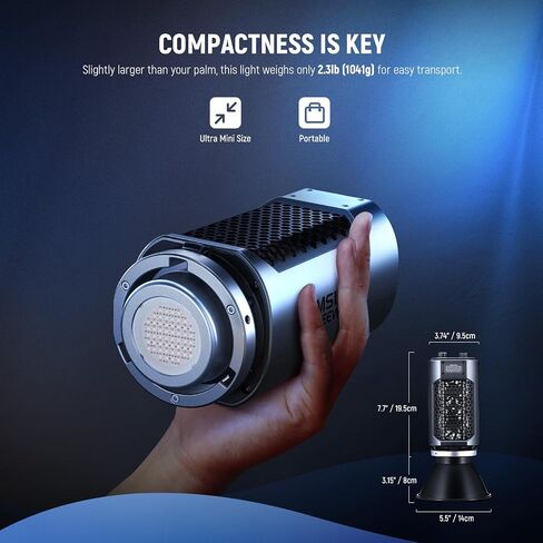 NEEWER MS150C RGBWW LED Video Light with 2.4G/APP Control, 150W Metal Mini RGB COB Continuous Output Lighting Bowens Mount Handheld Spotlight 2700K-6500K, 18000lux/1m, CRI97+/TLCI98+,17 Effects, RGBCW in Kuwait