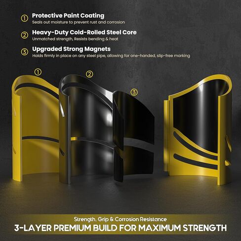 Pipe Saddle Template, Metal Pipe Cutting Guide Kit, Magnetic Pipe Saddle Cutting Guide Coping Notching Jig 6-Pack: 1-5/8", 1-7/8", 2-3/8", 2-7/8", 3-1/2", 4-1/2" Cross｜Saddle Cut at 22.5°, 45°, 90° in Kuwait