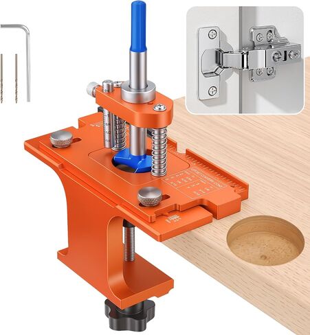 Metal Concealed Hinge Jig, Cabinet Hinge Jig, Door Installation Kit | 35mm Cabinet Door Jig with Built-in Screw Hole Guide and Wider Offset from 2 to 8mm, Woodworking Cabinet Hinges Mounting Tool in Kuwait