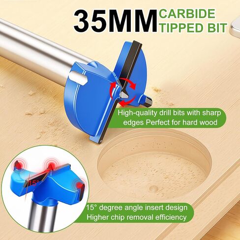 Metal Concealed Hinge Jig, Cabinet Hinge Jig, Door Installation Kit | 35mm Cabinet Door Jig with Built-in Screw Hole Guide and Wider Offset from 2 to 8mm, Woodworking Cabinet Hinges Mounting Tool in Kuwait