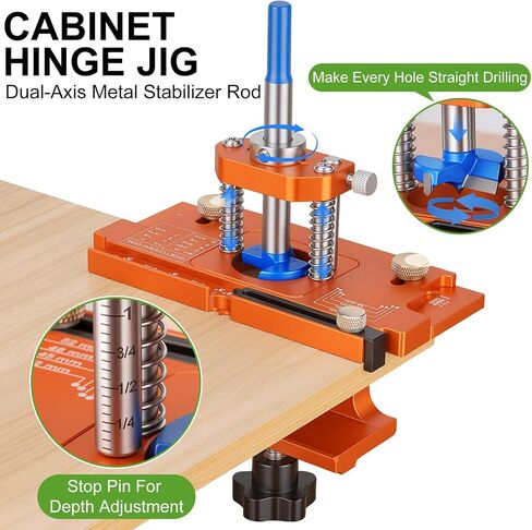 Metal Concealed Hinge Jig, Cabinet Hinge Jig, Door Installation Kit | 35mm Cabinet Door Jig with Built-in Screw Hole Guide and Wider Offset from 2 to 8mm, Woodworking Cabinet Hinges Mounting Tool in Kuwait
